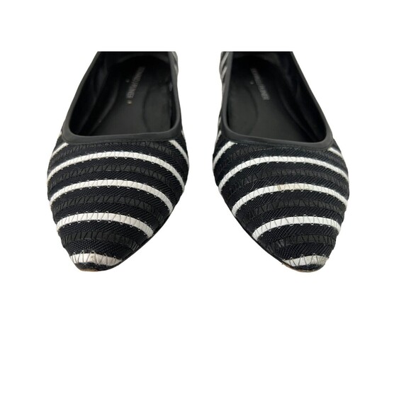 Donald J. Pliner Flats Women's Size 8.5 Pointed Adore Black & White Stripes - Picture 8 of 11